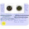 Image 1 : Pair of collectible Canadian $1.00 loonies - Saskatchewan Roughriders 100th anniversary & Grey Cup 1