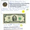 Image 1 : 2015-D Presidential coin John F. Kennedy & USA $2.00 UNC banknote