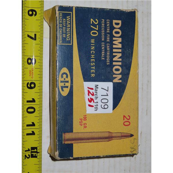 Dominion 270 box from shells - no ammo included - Schmalz Auctions