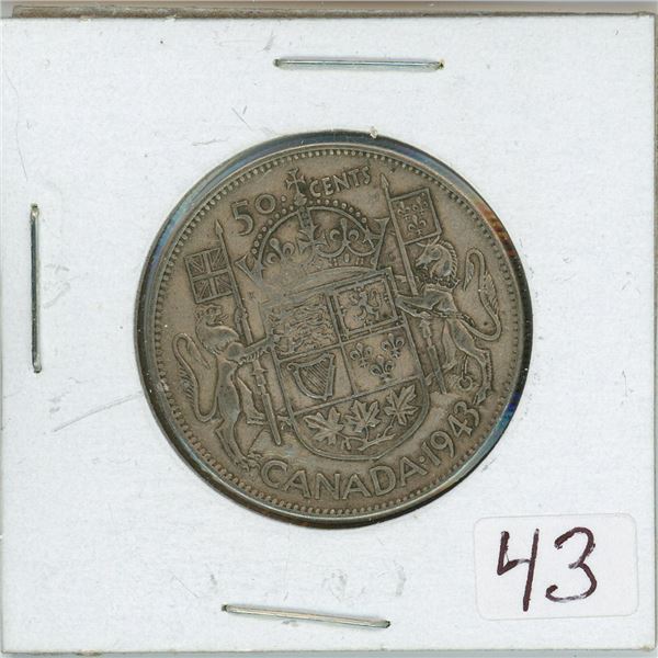 1943 Canadian 50 cent coin