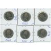 Image 2 : Set of 6, 1969-74 Canadian 50 cent coins