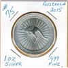 Image 1 : 2015 1 OUNCE SILVER -  .999 FINE SILVER - AUSTRALIA - KANGAROO