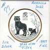 Image 1 : 2022 1 OUNCE SILVER -  .9999 FINE SILVER - AUSTRALIA - YEAR of the TIGER