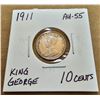 Image 1 : 1911 King George high grade 10 cents