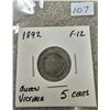 Image 1 : 1892 Queen Victoria 5 cents