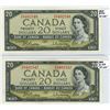 Image 1 : Lot of 2 - 1954 consecutive high grade $20.00 bills