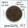 Image 1 : 1832 Nova Scotia Half Penny Token NS-2B1