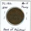 Image 2 : 1844 Bank of Montreal Half Penny Token PC-1B2