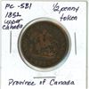 Image 2 : 1852 Upper Canada Half Penny Token PC-5B1