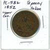 Image 2 : 1852 Upper Canada Half Penny Token PC-5B2