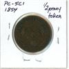 Image 2 : 1854 Upper Canada Half Penny Token PC-5C1