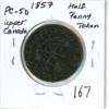Image 1 : 1857 Upper Canada Half Penny Token PC-5D