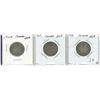 Image 1 : Lot of 3 Silver 1928, 1929, 1930 Canada 25¢