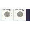 Image 2 : Lot of 2 Silver 1943 & 1944  Canada 25¢
