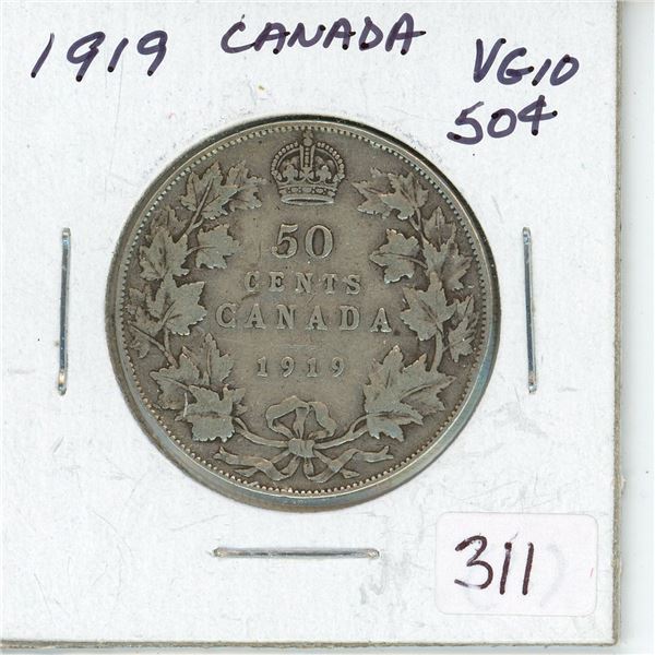 1919 Canada Silver 50¢ (1.)