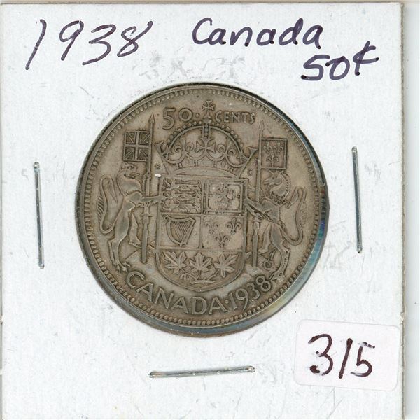 1938 Canada Silver 50¢