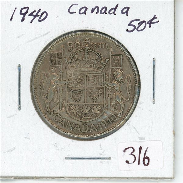 1940 Canada Silver 50¢