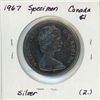 Image 2 : 1967 Canada Specimen Silver $1 (2.)
