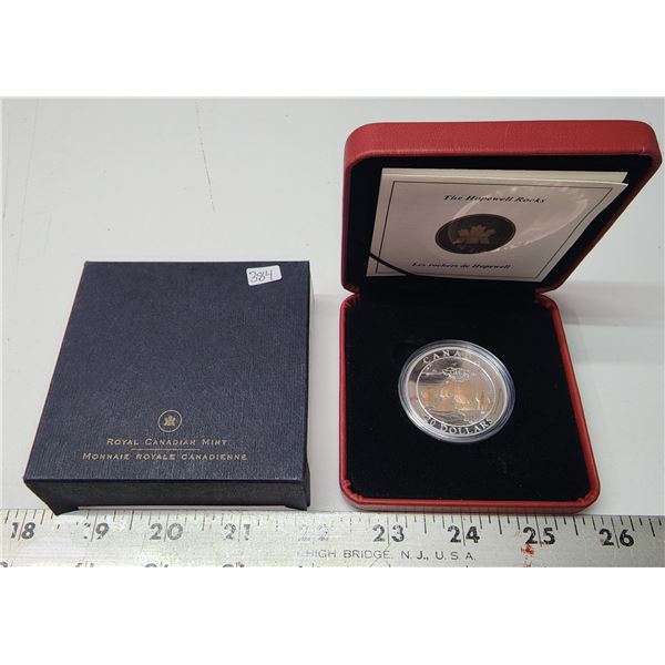 2004 Canada Fine Silver Proof $20, Hopewell Rocks, COA