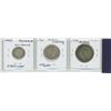 Image 2 : Lot of 3:  Australia Silver 1942 Six Pence,  Silver 1961 One Shilling, Silver 1946 Florin