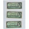 Image 1 : Lot of 3:  1967 Canada $1 bills, Beattie/Rasminsky, # G/P 2713522, # K/P 0547012 & # N/O 5540256