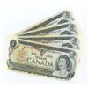 Image 1 : Lot of 4: 1973 Sequential Canada $1 bills, Crow/Bouey, # BAF 6863171-174
