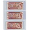 Image 1 : Lot of 3:  1974 Canada $2 bills, Lawson/Bouey, # UM 3296125, # UM 8001063 & # UM 4908393