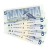 Image 1 : Lot of 4:  1986 Sequential Canada $5 bills, Bonin/Thiessen, # GPF 8268713-716