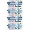 Image 3 : Lot of 4:  1986 Sequential Canada $5 bills, Bonin/Thiessen, # GPF 8268713-716