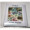 Image 1 : Binder of World Notes:  35 bills (approx. 16 countries incl. Guyana, Angola, Bahrain, Egypt, Nigeria