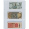 Image 6 : Binder of World Notes:  35 bills (approx. 16 countries incl. Guyana, Angola, Bahrain, Egypt, Nigeria