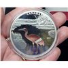 Image 2 : 2017 Whooping Crane $30. Massive coin has a hole in it in the shape of a Whooping Crane. 99.99% pure