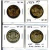 Image 1 : Lot of 4 Canadian George VI Silver 50 Cents. Includes 1949, 1950 Design in Zero, 1951 & 1952. Coins 