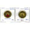 Image 1 : Complete Set of 2 2020 United Nations Loonies. Includes Colourized & Regular. BU from original rolls