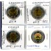 Image 1 : Lot of 4 Canadian Toonies: Includes 2014 Wait For Me Daddy, 2015 Flanders Field, 2015 Sir John A. Ma