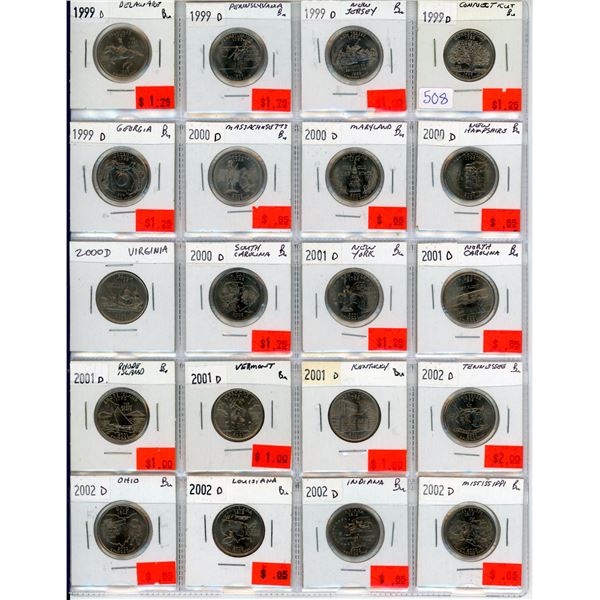 Lot of 56 U.S. States Quarters (complete 1999 – 2008) plus 6 Territories including District of Colum