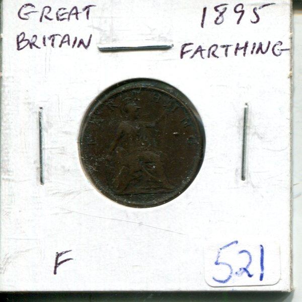 Great Britain. 1895 Farthing. Victoria Veiled Head. Fine.