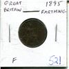 Image 1 : Great Britain. 1895 Farthing. Victoria Veiled Head. Fine.