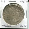 Image 1 : U.S. 1921D Morgan Silver Dollar. Denver Mint. AU-50.