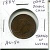 Image 1 : 1884 Canadian Victorian Large Cent. Obverse 2 (Double Chin). AU-50. Traces of Lustre. Nice.