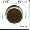Image 1 : 1888 Canadian Victorian Large Cent. EF-40. Nice.