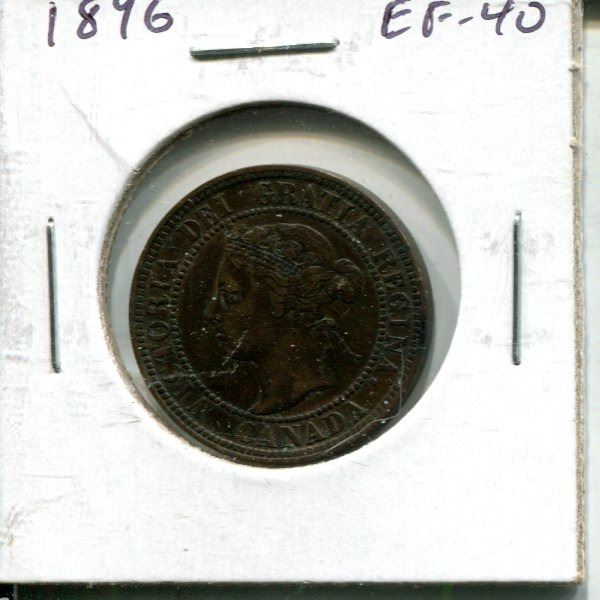 1896 Canadian Victorian Large Cent. EF-40. Nice.