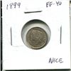 Image 1 : 1899 Canadian Victorian Silver 5 Cents. EF-40. Nice.