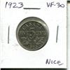 Image 1 : 1923 Canadian Nickel 5 Cents. VF-30. Nice.
