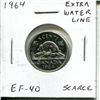 Image 1 : 1964 Extra Water Line Nickel 5 Cents. EF-40. Scarce.