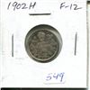 Image 1 : 1902H Canadian Silver 10 Cents. Heaton Mint. F-12.