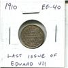 Image 1 : 1910 Canadian Silver 10 Cents. The last issue of Edward VII. EF-40. Nice.