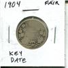 Image 1 : 1904 Canadian Silver 25 Cents. Key Date. Fair-2. Readable Date.