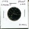 Image 1 : 1992 Caribou 25 Cents. Proof Like-65. Nice. Scarce.