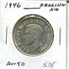 Image 1 : 1946 Canadian Silver 50 Cents. Hearing Aid Variety from a Die Clash. AU-50. Nice.